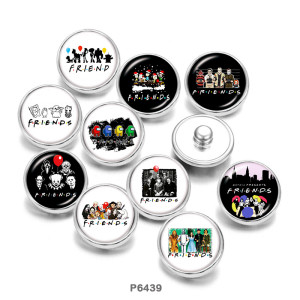 20MM  Friends  music   Print   glass  snaps buttons