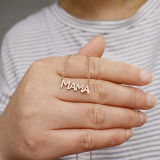 Mama Mother Necklace English Word Mother's Day Stainless Steel Necklace 40CM