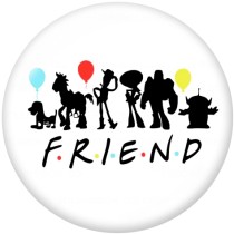 20MM  Friends  music   Print   glass  snaps buttons