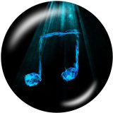 20MM   Music  Print   glass  snaps buttons