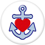 20MM  Ship's   anchor   Print   glass  snaps buttons  Beach Ocean