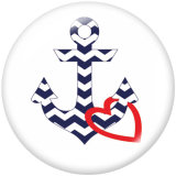 20MM  Ship's   anchor   Print   glass  snaps buttons  Beach Ocean