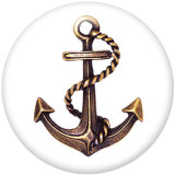 20MM  Ship's   anchor   Print   glass  snaps buttons Beach Ocean