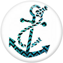 20MM  Ship's   anchor   Print   glass  snaps buttons Beach Ocean