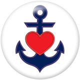 20MM  Ship's   anchor   Print   glass  snaps buttons  Beach Ocean