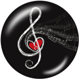 20MM   Music  Print   glass  snaps buttons