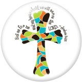 20MM   Cross  MOM  Print   glass  snaps buttons