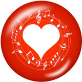 20MM   Music  Print   glass  snaps buttons