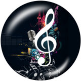 20MM   Music  Print   glass  snaps buttons