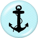 20MM  Ship's   anchor   Print   glass  snaps buttons Beach Ocean