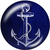20MM  Ship's   anchor   Print   glass  snaps buttons Beach Ocean