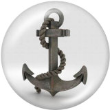 20MM  Ship's   anchor   Print   glass  snaps buttons Beach Ocean