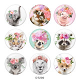 20MM  Elephant  Animal flower art Cat  Print   glass  snaps buttons