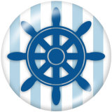 20MM  Ship's   anchor   Print   glass  snaps buttons  Beach Ocean