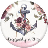 20MM   Flower   Ship's   anchor   Print   glass  snaps buttons  Beach Ocean