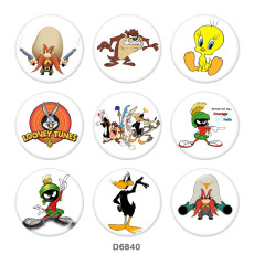 20MM   Cartoon  rabbit  duck   Print   glass  snaps buttons