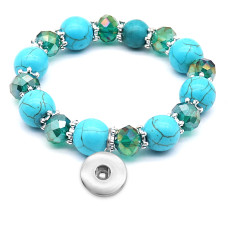 1 buttons With  snap turquoise Elasticity  bracelet fit18&20MM  snaps jewelry