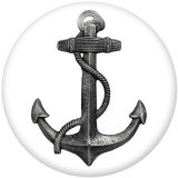 20MM  Ship's   anchor   Print   glass  snaps buttons Beach Ocean