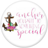 20MM   Flower   Ship's   anchor   Print   glass  snaps buttons  Beach Ocean