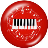 20MM   Music  Print   glass  snaps buttons