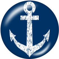 20MM  Ship's   anchor   Print   glass  snaps buttons Beach Ocean