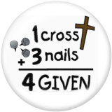 20MM   Cross  MOM  Print   glass  snaps buttons