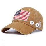 American flag summer sunscreen fit 18mm snap button beige Peaked cap snap button jewelry