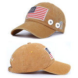 American flag summer sunscreen fit 18mm snap button beige Peaked cap snap button jewelry