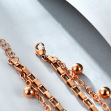 Double-layer stainless steel love bracelet, personalized box chain, 18K real gold plating