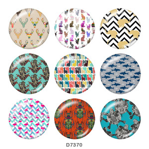 20MM   Pattern   Print   glass  snaps buttons