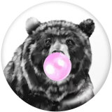 20MM    Elephant   Tiger   Print   glass  snaps buttons