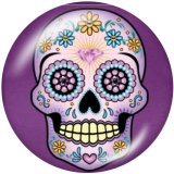 20MM  skull    Print   glass  snaps buttons