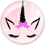 20MM  Unicorn  Print   glass  snaps buttons