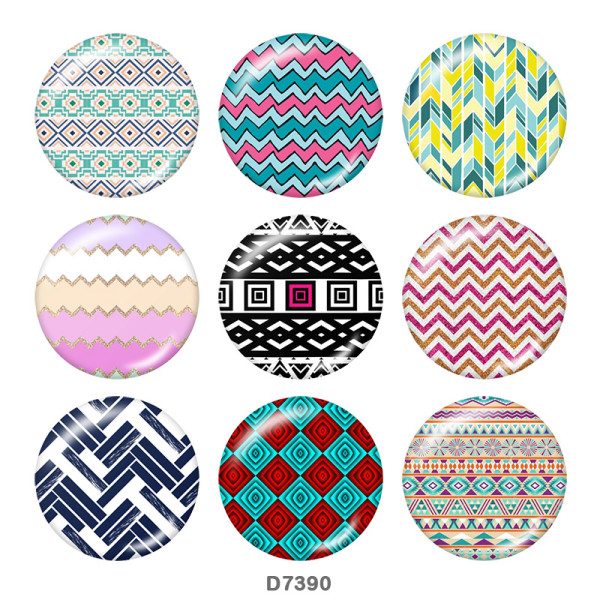 20MM   Pattern   Print   glass  snaps buttons