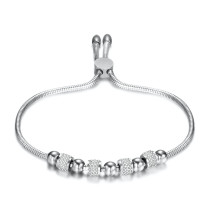 Diamond adjustable length titanium steel bracelet stainless steel bracelet