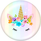 20MM  Unicorn  Print   glass  snaps buttons