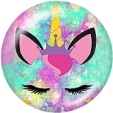 20MM  Unicorn  Print   glass  snaps buttons