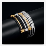 Four-color spring wire titanium steel bracelet, steel wire elastic bracelet, stainless steel cable wire bracelet