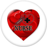 20MM  Nurse   Print   glass  snaps buttons
