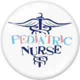 20MM  Nurse   Print   glass  snaps buttons