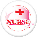 20MM  Nurse   Print   glass  snaps buttons