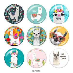 20MM   Alpaca   Print   glass  snaps buttons