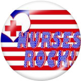 20MM  Nurse   Print   glass  snaps buttons