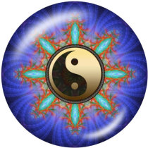 20MM Tai Chi  Print   glass  snaps buttons