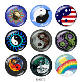 20MM Tai Chi  Print   glass  snaps buttons