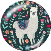 20MM   Alpaca   Print   glass  snaps buttons