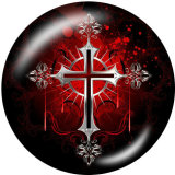 20MM  Cross  Faith  Print   glass  snaps buttons