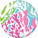 20MM   pattern  Print   glass  snaps buttons