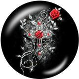 20MM  Cross  Faith  Print   glass  snaps buttons