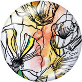 20MM   pattern  Print   glass  snaps buttons